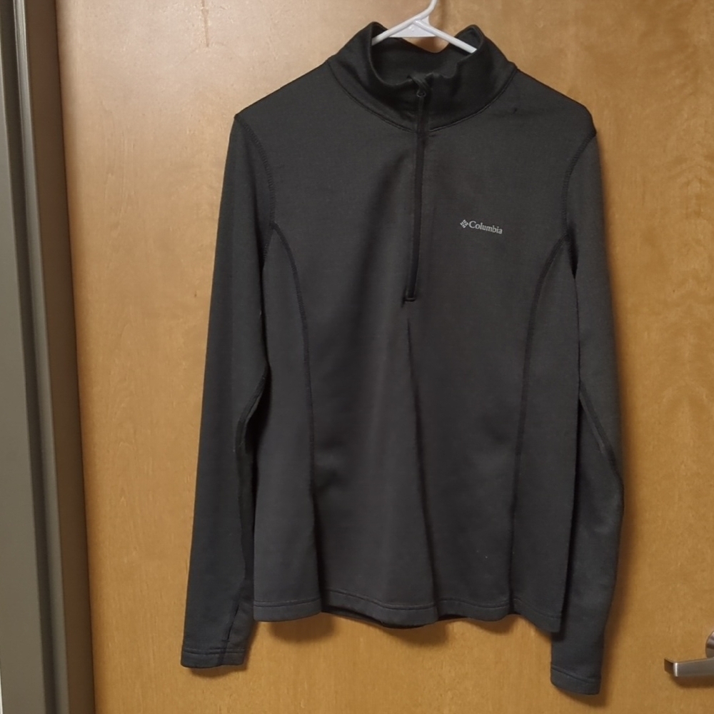 Columbia Park View 1/2 Zip Grid Fleece Jacket Omni-Wick Gray Thumbholes - Picture 1 of 14